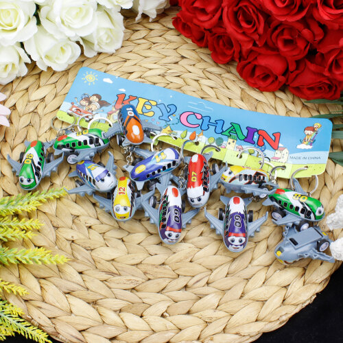 Renkli Uçak Tasarım Anahtarlık – 12’li Paket - 3