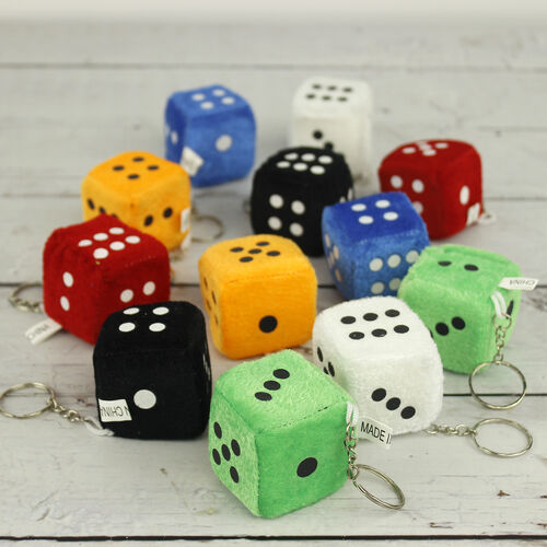 Renkli Zar Peluş Anahtarlık 12'li Paket - 2