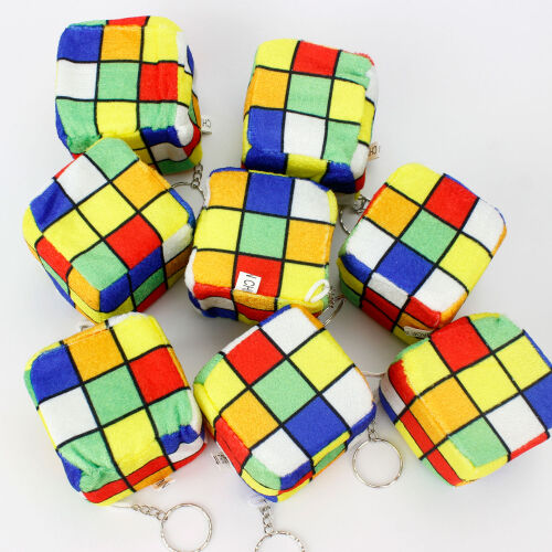 Rubik Küp Zar Peluş Anahtarlık 12'Li Paket - 2