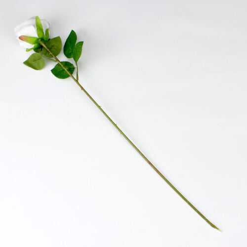 Saplı Kadife Beyaz Dal Gül 50 CM - 2