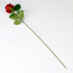 Saplı Kadife Kırmızı Dal Gül 50 CM - 3