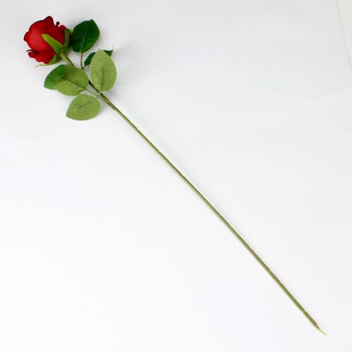 Saplı Kadife Kırmızı Dal Gül 50 CM - 3