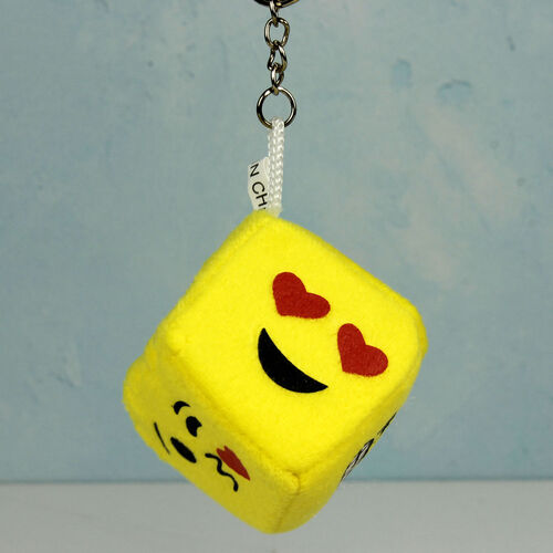 Sarı Emojili Zar Peluş Anahtarlık 12'li Paket - 2