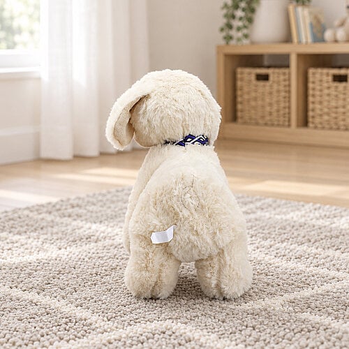 Sarkık Kulaklı Sevimli Peluş Köpek Krem 22 cm - Toptanalim (1)