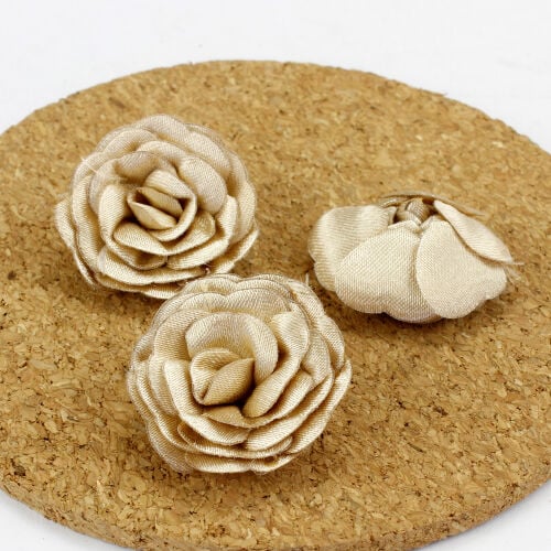 Saten Kumaş Katmerli Açık Kahverengi 3 Cm - 2