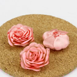 Saten Kumaş Katmerli Açık Pembe 3 Cm - 2