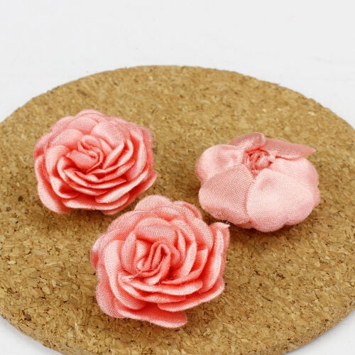 Saten Kumaş Katmerli Açık Pembe 3 Cm - 2