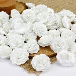 Saten Kumaş Katmerli Beyaz 3 Cm - 1
