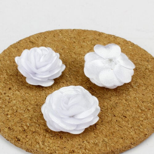 Saten Kumaş Katmerli Beyaz 3 Cm - 2