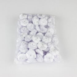 Saten Kumaş Katmerli Parlak Beyaz 3 Cm - 3