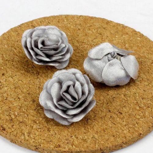 Saten Kumaş Katmerli Gümüş 3 Cm - 2