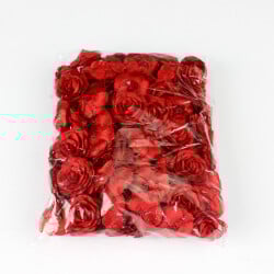 Saten Kumaş Katmerli Gül Bordo 3 Cm - 3