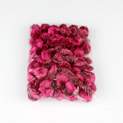 Saten Kumaş Katmerli Gül Koyu Pembe 3 Cm - 3
