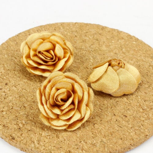 Saten Kumaş Katmerli Gold 3 Cm - 2