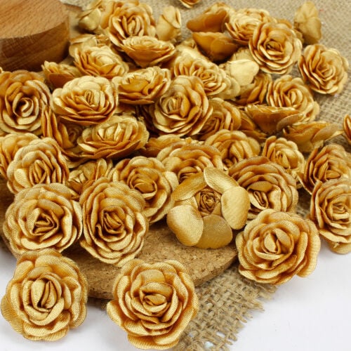 Saten Kumaş Katmerli Gold 3 Cm - 1