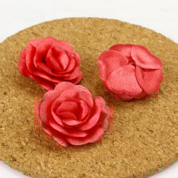 Saten Kumaş Katmerli Kırmızı 3 Cm - 2