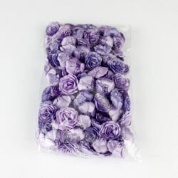 Saten Kumaş Katmerli Lila 3 Cm - 3