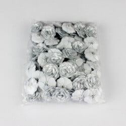 Saten Kumaş Katmerli Parlak Gümüş 3 Cm - 3