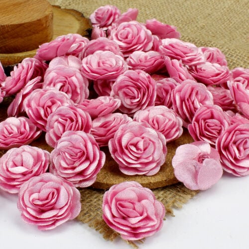 Saten Kumaş Katmerli Pembe 3 Cm - 1