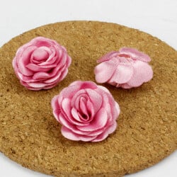 Saten Kumaş Katmerli Pembe 3 Cm - 2