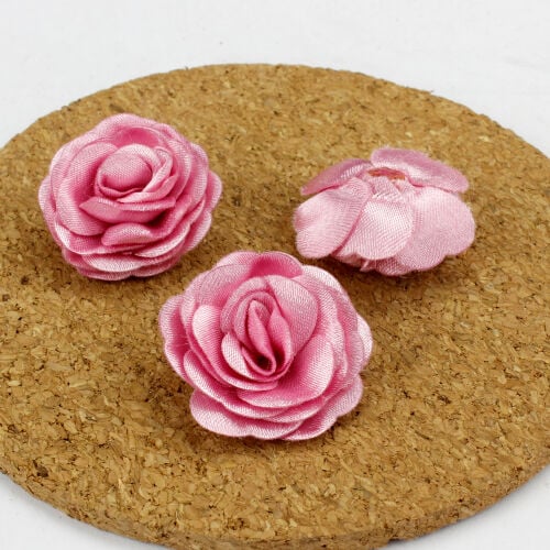 Saten Kumaş Katmerli Pembe 3 Cm - 2