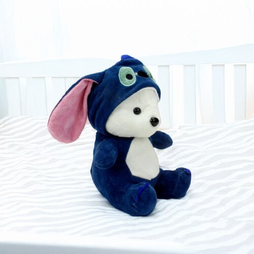 Sempatik Kapüşonlu Peluş Ayıcık Lacivert 22CM - 2