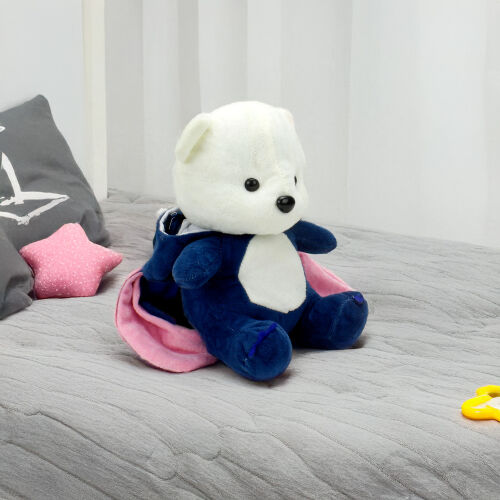Sempatik Kapüşonlu Peluş Ayıcık Lacivert 22CM - 4