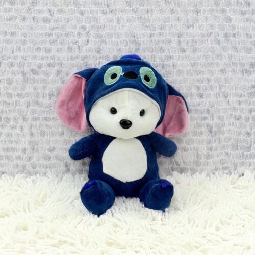 Sempatik Kapüşonlu Peluş Ayıcık Lacivert 22CM - 1