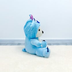 Sempatik Kapüşonlu Peluş Ayıcık Mavi 22CM - 3