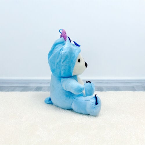Sempatik Kapüşonlu Peluş Ayıcık Mavi 22CM - 3