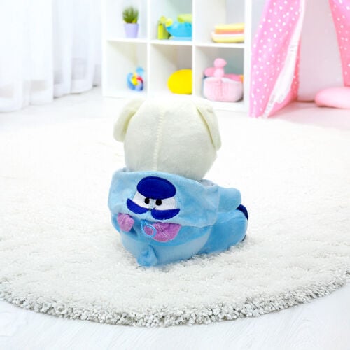 Sempatik Kapüşonlu Peluş Ayıcık Mavi 22CM - 4