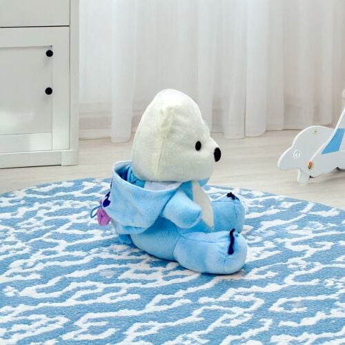 Sempatik Kapüşonlu Peluş Ayıcık Mavi 22CM - 5