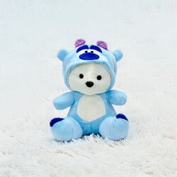 Sempatik Kapüşonlu Peluş Ayıcık Mavi 22CM - 1