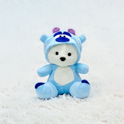 Sempatik Kapüşonlu Peluş Ayıcık Mavi 22CM - 1