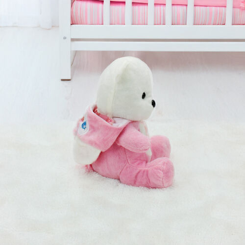 Sempatik Kapüşonlu Peluş Ayıcık Pembe 22CM - 5