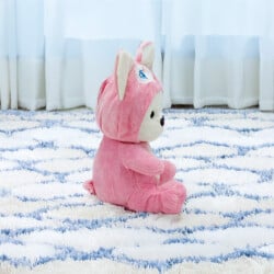Sempatik Kapüşonlu Peluş Ayıcık Pembe 22CM - 3