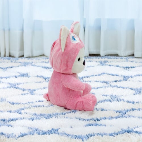 Sempatik Kapüşonlu Peluş Ayıcık Pembe 22CM - 3