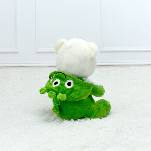 Sempatik Kapüşonlu Peluş Ayıcık Yeşil 22CM - 5