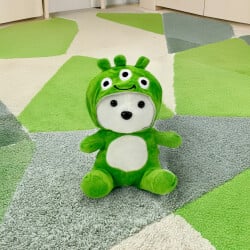 Sempatik Kapüşonlu Peluş Ayıcık Yeşil 22CM - 1