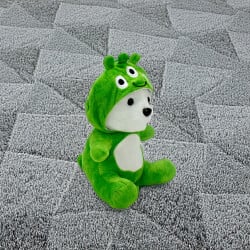 Sempatik Kapüşonlu Peluş Ayıcık Yeşil 22CM - 2