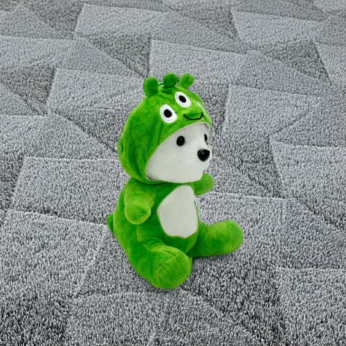 Sempatik Kapüşonlu Peluş Ayıcık Yeşil 22CM - 2