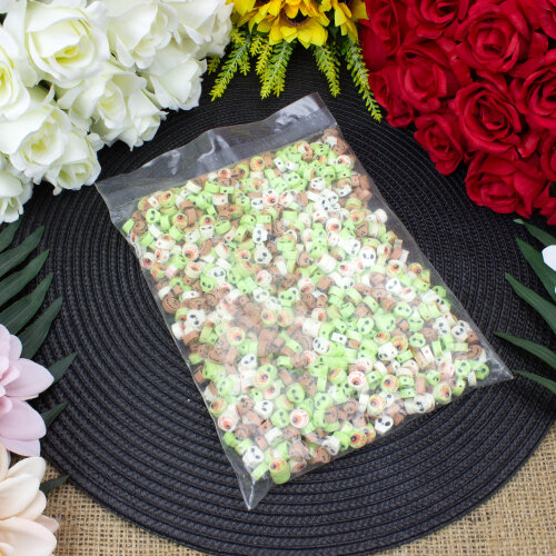 Sevimli Halloween Figürlü Karışık Renk Polimer Hamur Boncuk 9,3 mm (500’lü Paket) - 3