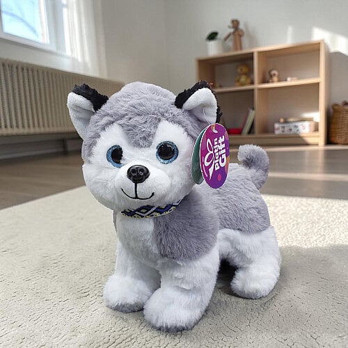 Sevimli Husky Peluş Köpek Gri 24 cm - Toptanalim