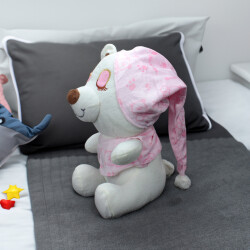 Sevimli Uyku Ayıcık Peluş 25CM Pembe - 2
