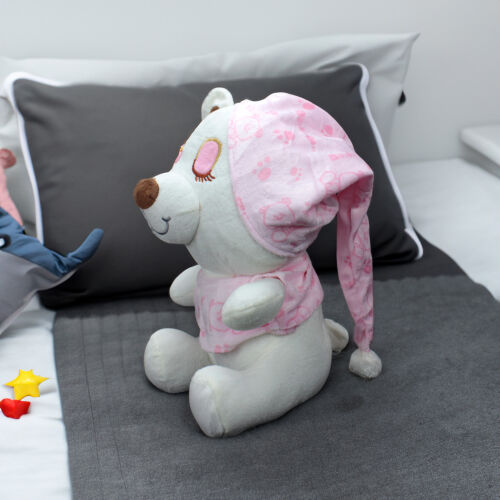 Sevimli Uyku Ayıcık Peluş 25CM Pembe - Platin Gift (1)