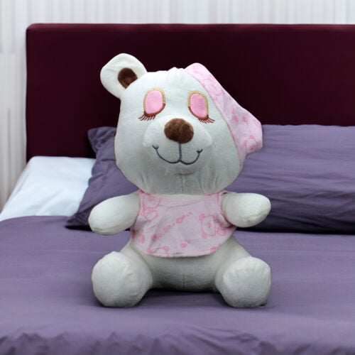 Sevimli Uyku Peluş Ayıcık 30CM Pembe - 1