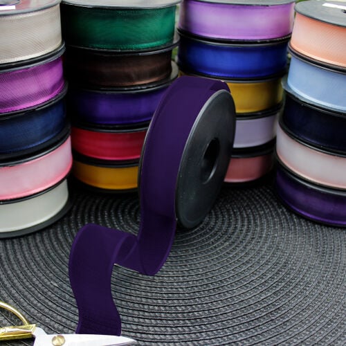 Şifon Kurdele 2,5CM 20MT Koyu Mor - 1