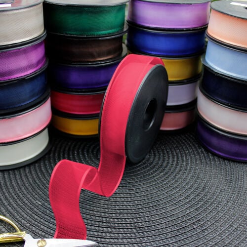Şifon Kurdele 2,5CM 20MT Koyu Pembe - 1