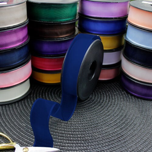 Şifon Kurdele 2,5CM 20MT Koyu Lacivert - 1