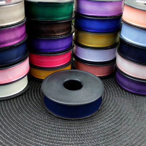 Şifon Kurdele 2,5CM 20MT Koyu Lacivert - 3